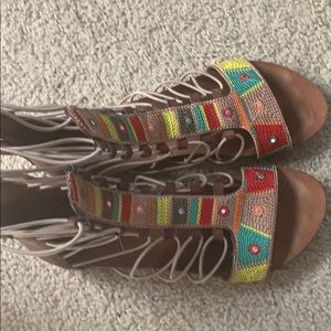 Multi colored sandals